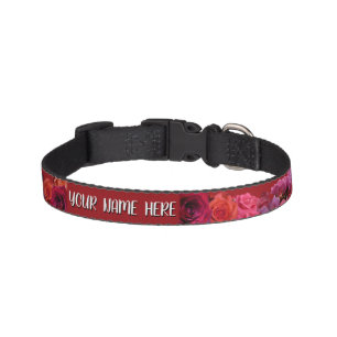 Roses Dog Collar Personalized Pet Collar