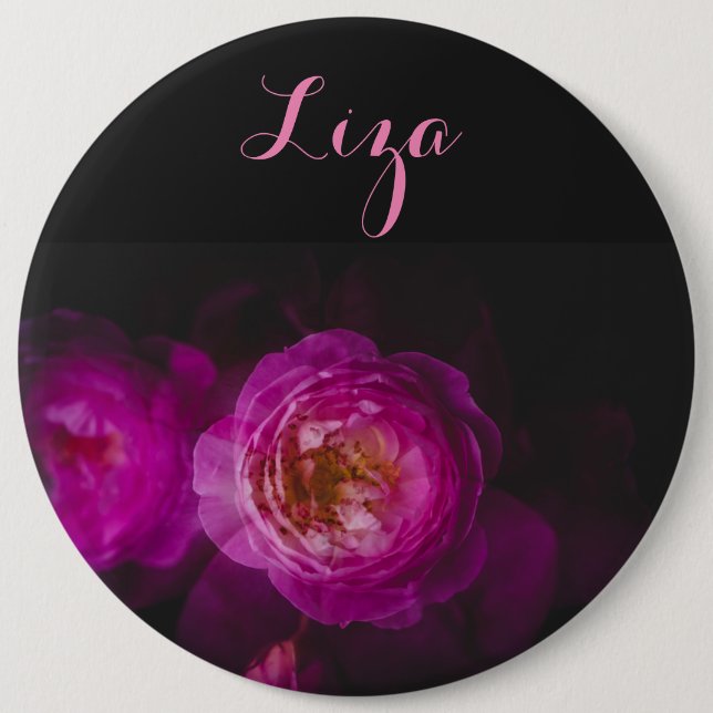 Roses (double exposure version) pinback button (Front)