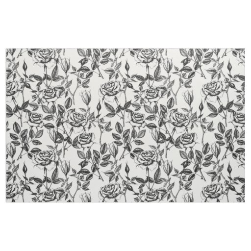 Roses drawing fabric