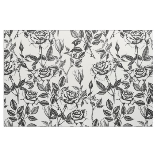 Roses drawing fabric