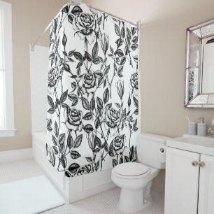 Roses drawing shower curtain