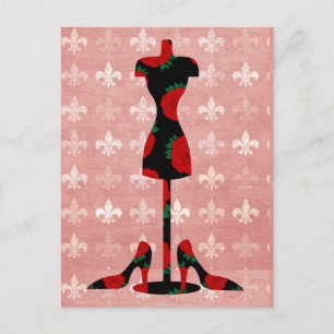 Roses Dress Form and Heels Postcard