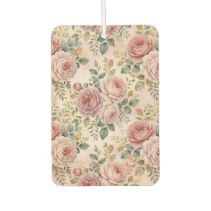 Roses Dusty Rose Elegant Charm Sage Green Gold Air Freshener