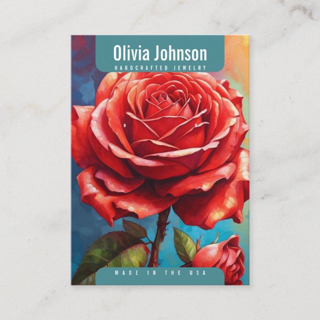 Roses Earring Earrings Jewelry Display Card (Front)