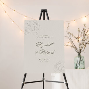 Roses Ecru Formal Modern Classic Wedding Welcome Foam Board