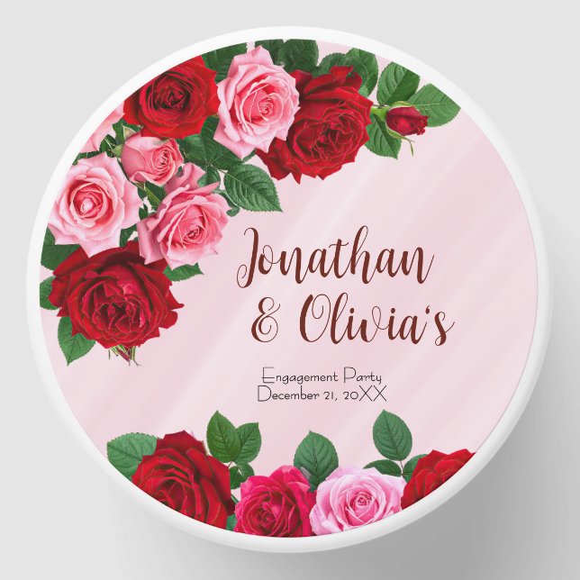 Roses Engagement Party Mini Candle Favors (Front)