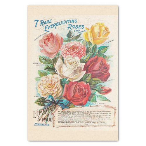 Roses Ephemera Decoupage Vintage Tissue Paper