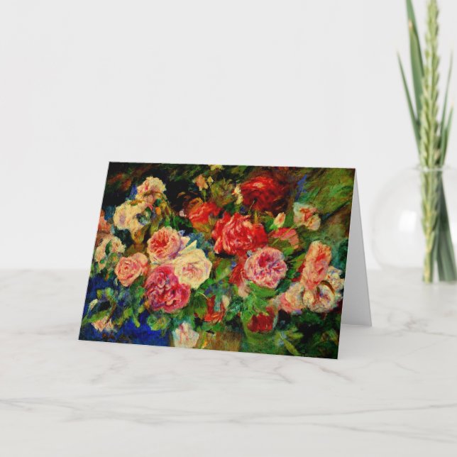 Roses, famous painting by Renoir Card (Front)