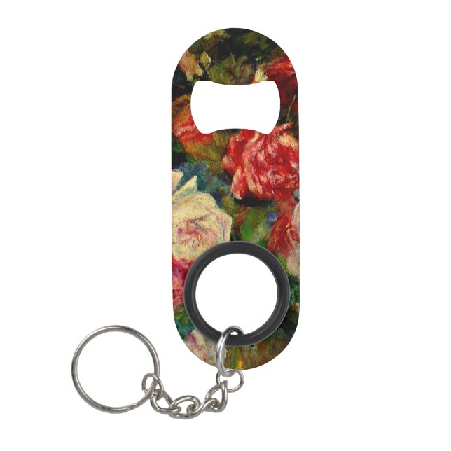 Roses, famous Renoir painting, Keychain Bottle Opener (Front)