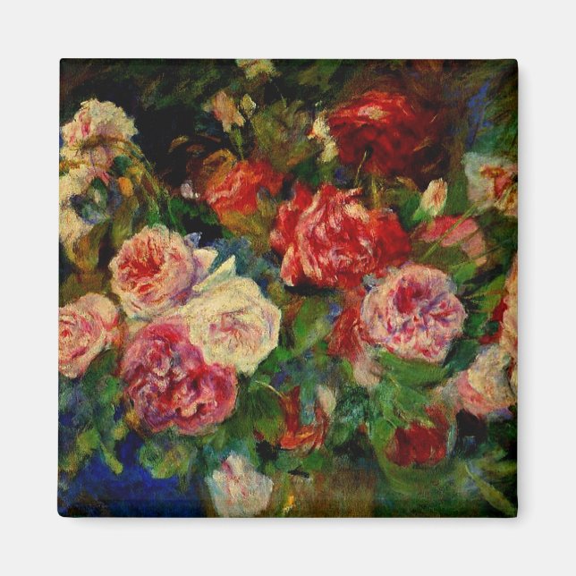 Roses, famous Renoir painting, Magnet (Front)