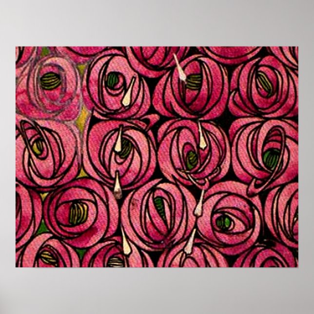 Roses, fine art painting by Charles Mackintosh Poster (Front)
