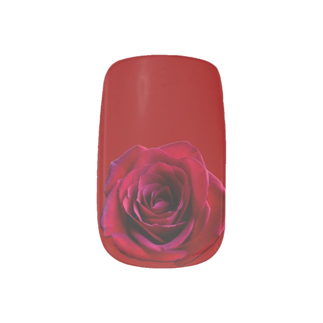 Roses Fingernail Decals Red Rose Nail Art (Right Thumb)