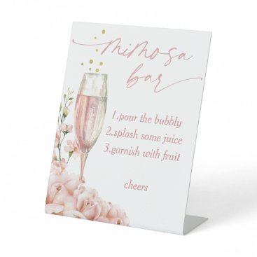 Roses Floral Brunch and bubbly Mimosa bar sign