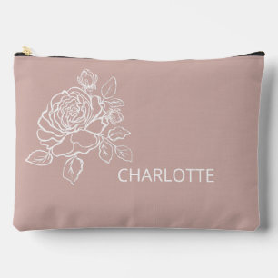 Roses  Floral Custom Name Accessory Pouch