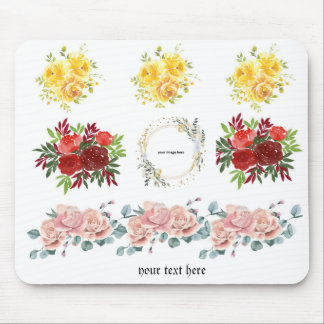 Roses floral customizable placeholder for pic mouse pad