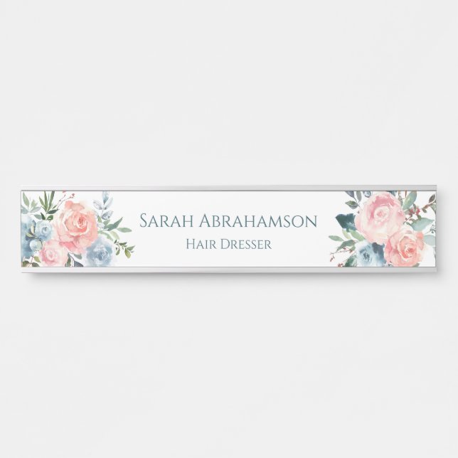 Roses Floral Door Sign Name Plate (Front)