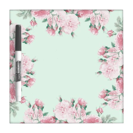 Roses Floral Dry Erase Board Shabby Chic