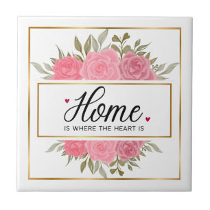 Roses Floral Flowers Watercolor Ceramic Tile