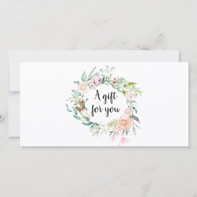 Roses Floral Garland Script Gift Certificate (Front)