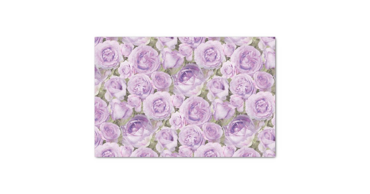 Roses Floral Lavender Purple Pattern Tissue Paper