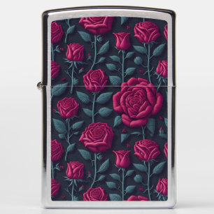 roses floral pattern zippo lighter