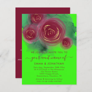 Roses Floral QR Code Bright Green Marsala 