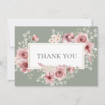 Roses Floral Sage Green Gold Geometric
