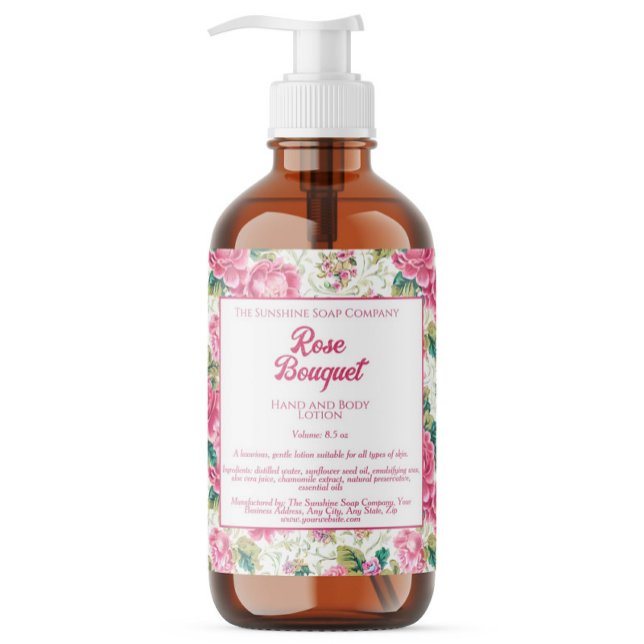 Roses Floral Soap Cosmetics Product Label (Creator Uploaded)