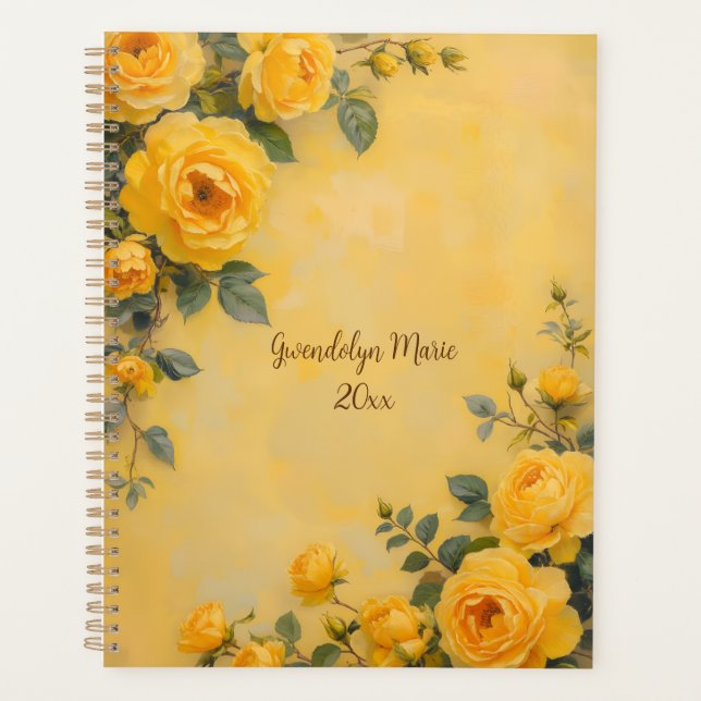 Roses Floral Spiral-Bound Planner Botanical Summer (Front)