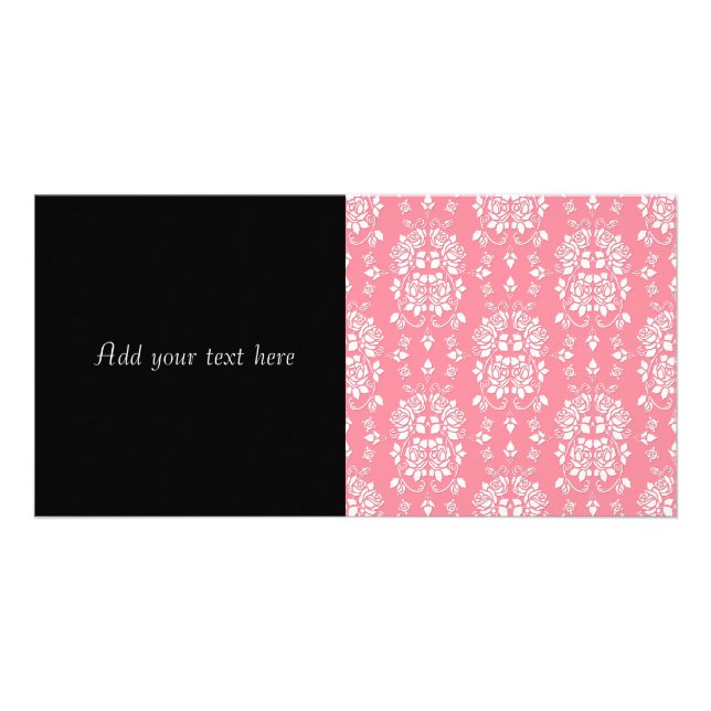 Roses Floral Style Damask Art Pattern Card (Front)