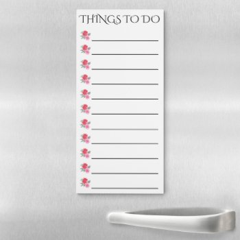 Roses Floral To Do Checklist For Her Magnetic Notepad by mensgifts at Zazzle