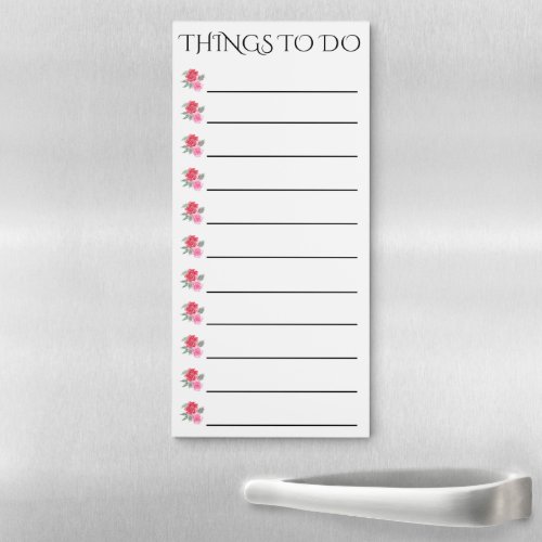 Roses floral to do checklist for her magnetic notepad