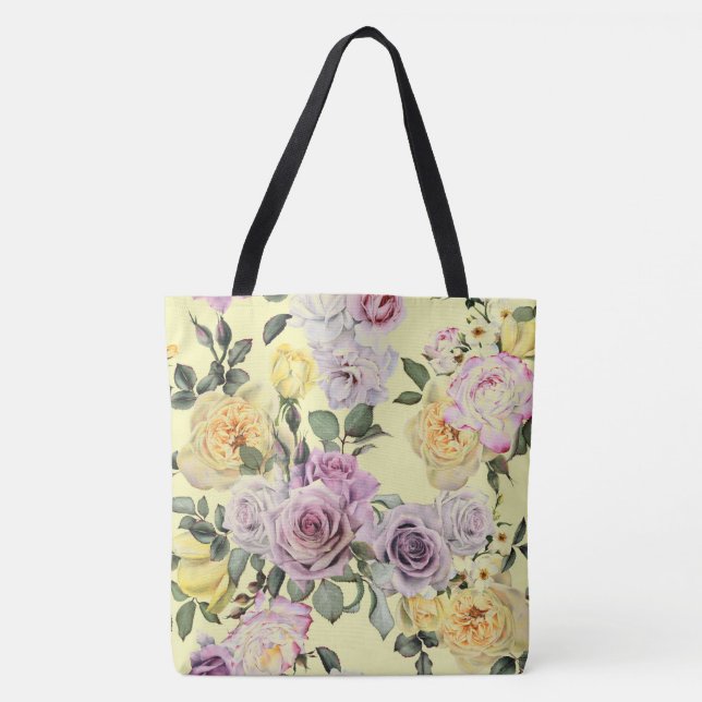 Roses Floral Tote Bag (Front)