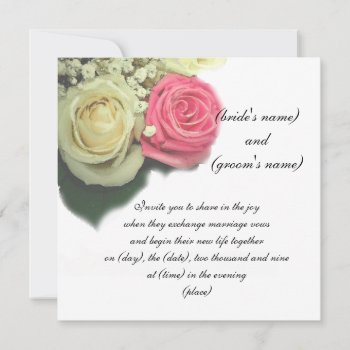 Roses  Floral  Wedding Invitation  Template by DesignsbyLisa at Zazzle