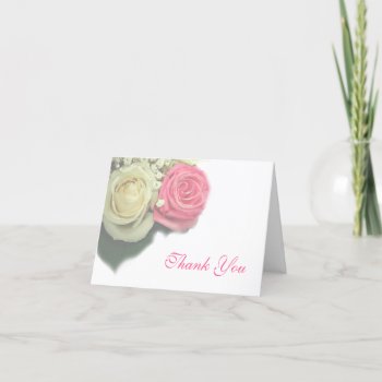 Roses  Floral  Wedding  Thank You Card  Template by DesignsbyLisa at Zazzle