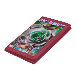ROSES FLOWER ARTISTIC STYLE TRIFOLD WALLET