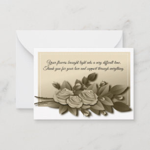 Roses Flower Bouquet Branch Sympathy Card