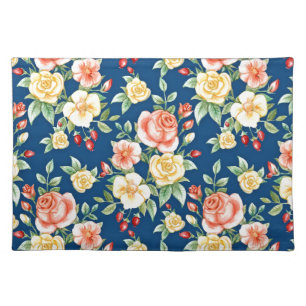 Roses Flower Vintage Ornament Illustration Cloth Placemat