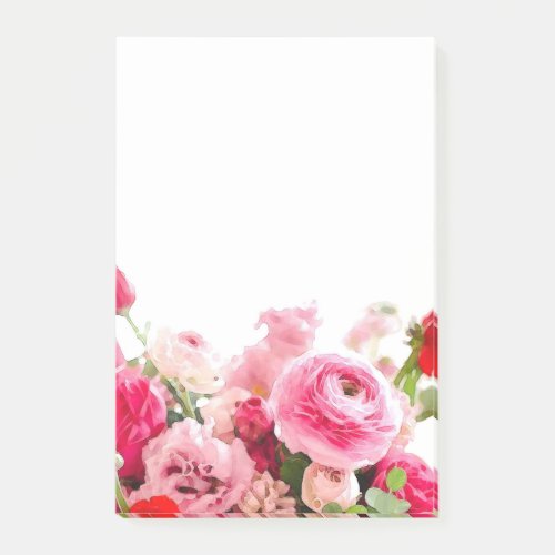 Roses Flowers Blank Template Floral Watercolor Post_it Notes