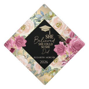 Roses Flowers Gold Cap Motivational Message 