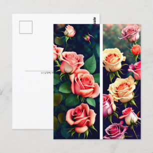 Roses, flowers, Postcrossing Postcard