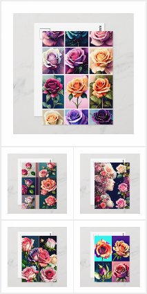 Roses, flowers, Postcrossing Postcard