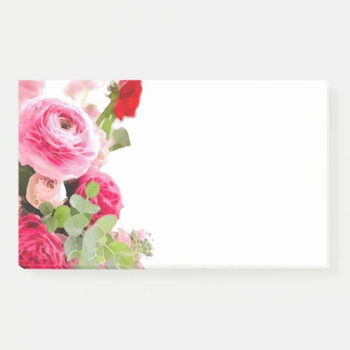 Roses Flowers Watercolor Custom Blank Template Post_it Notes