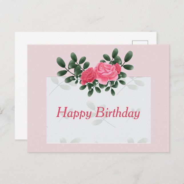 Roses for Birthday Postcard (Front/Back)