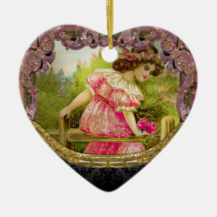 Roses for Love Victorian IV Ceramic Ornament