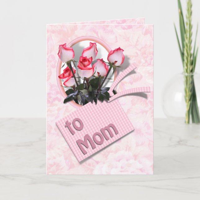 Roses for Mom on Mother's Day Card (Front)