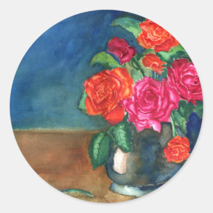 Roses for My Love Classic Round Sticker