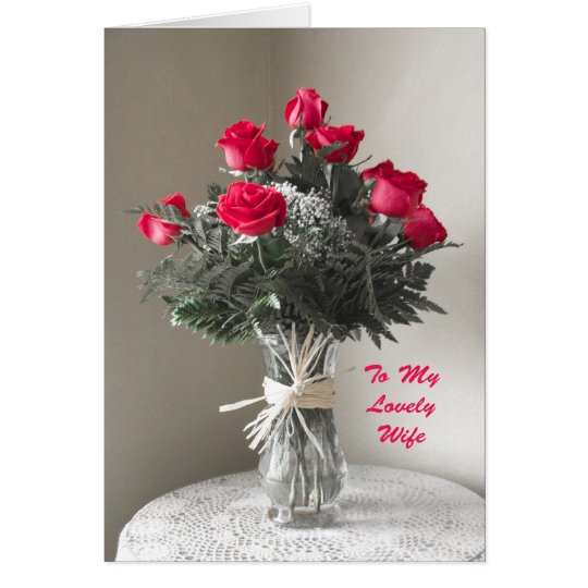 Roses for My Wife on Mothers Day Card Zazzle