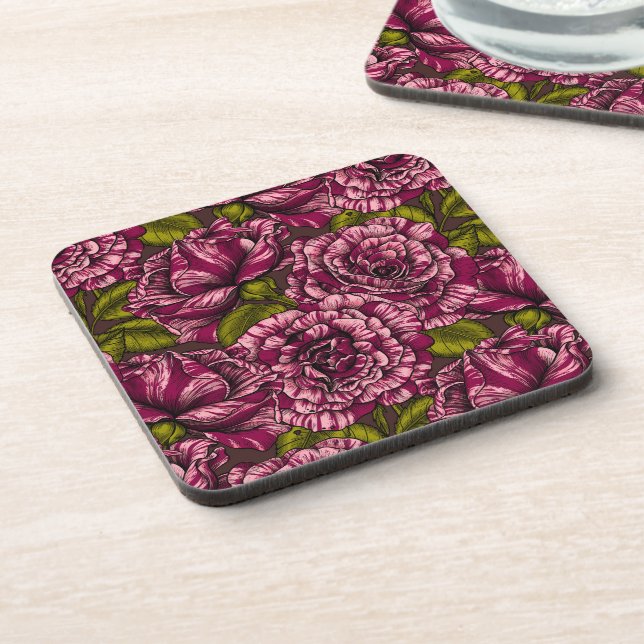 Roses for you beverage coaster (Left Side)