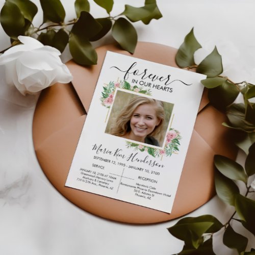 Roses Forever in Our Hearts Funeral Memorial Photo